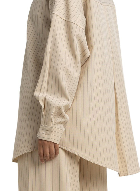 Beige Striped Suit - Khotwh