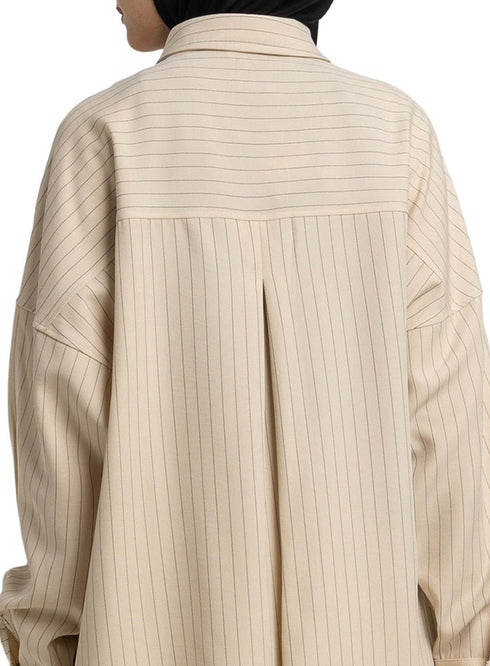 Beige Striped Suit - Khotwh