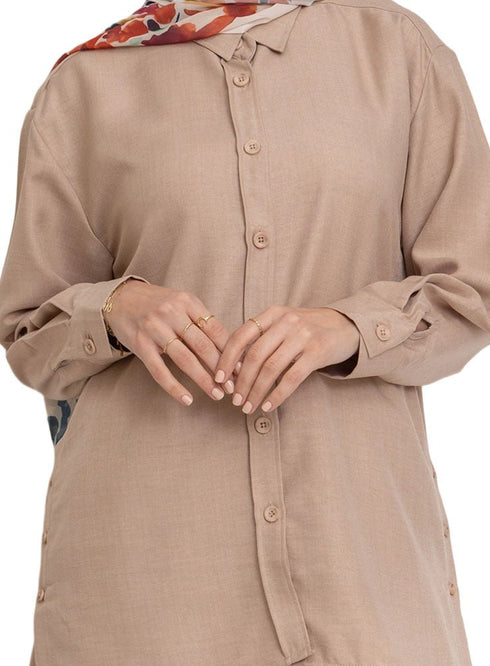 Beige V - Linen Suit - Khotwh