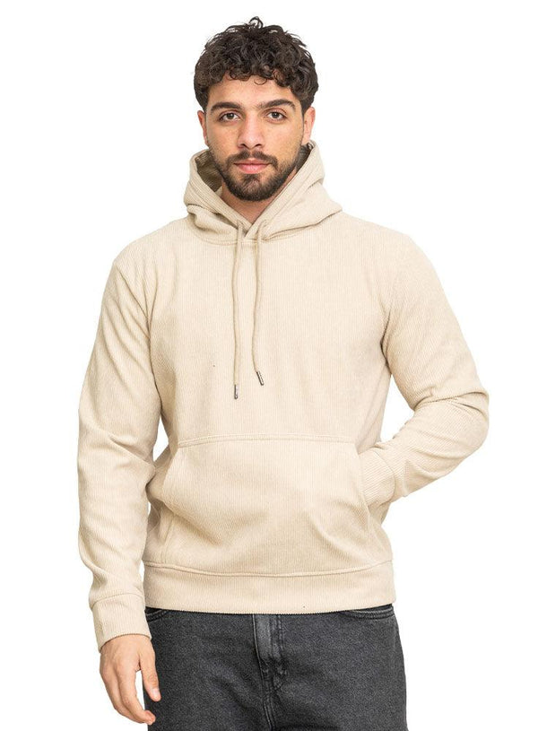 Beige Velvet Hoodie - Khotwh
