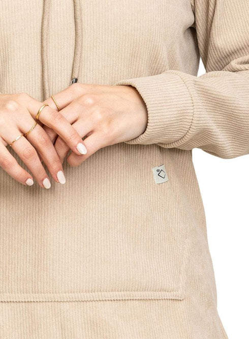 Beige Velvet Hoodie Vent - Khotwh