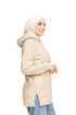 Beige Velvet Hoodie Vent - Khotwh