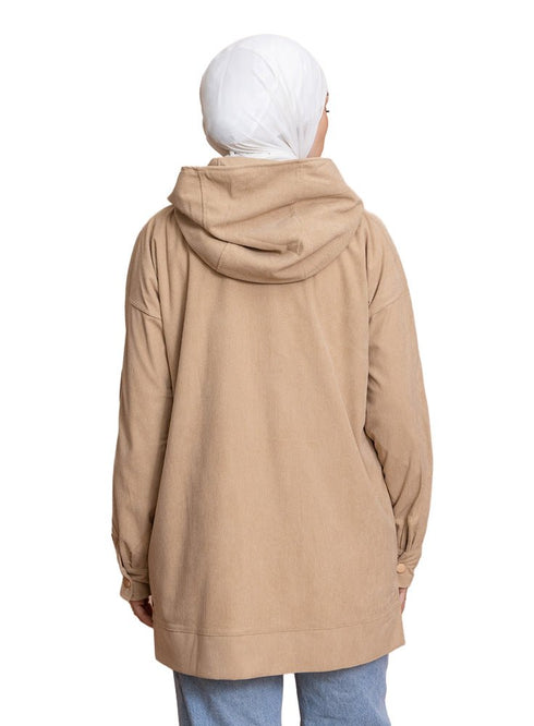 Beige Velvet SW - Zipper - Khotwh