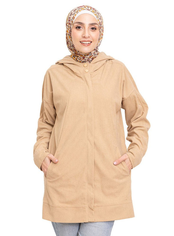 Beige Velvet SW - Zipper - Khotwh