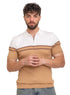 Beige*Off White Design 01019Knit Polo Neck S - T-Shirt - Khotwh