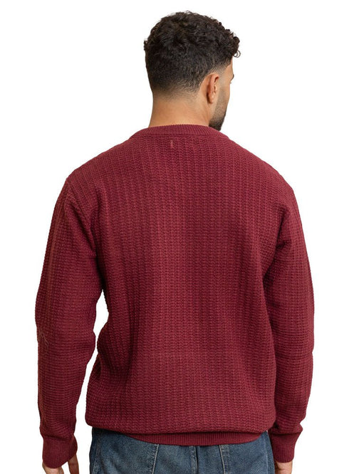 Bergundy Basic Round Pullover - Khotwh