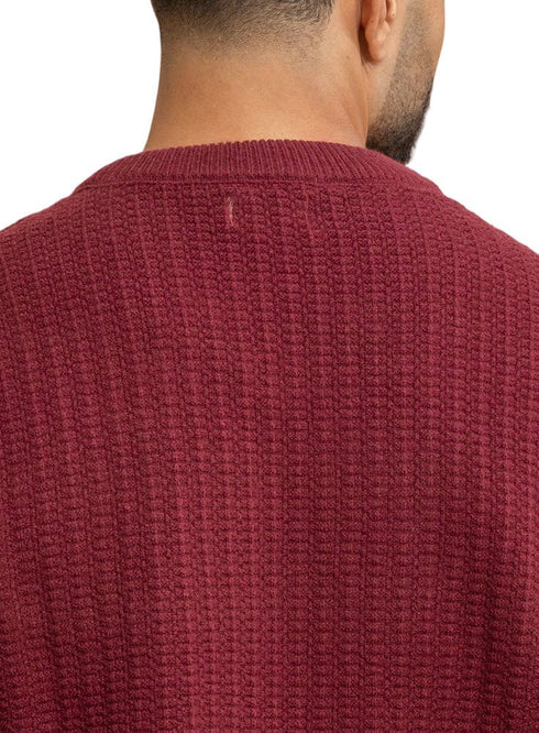 Bergundy Basic Round Pullover - Khotwh