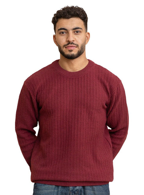 Bergundy Basic Round Pullover - Khotwh