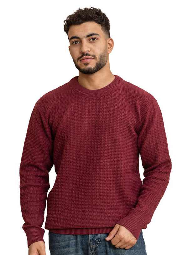 Bergundy Basic Round Pullover - Khotwh