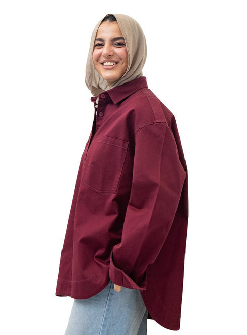 Bergundy Cur - Gabardine Shirt - Khotwh