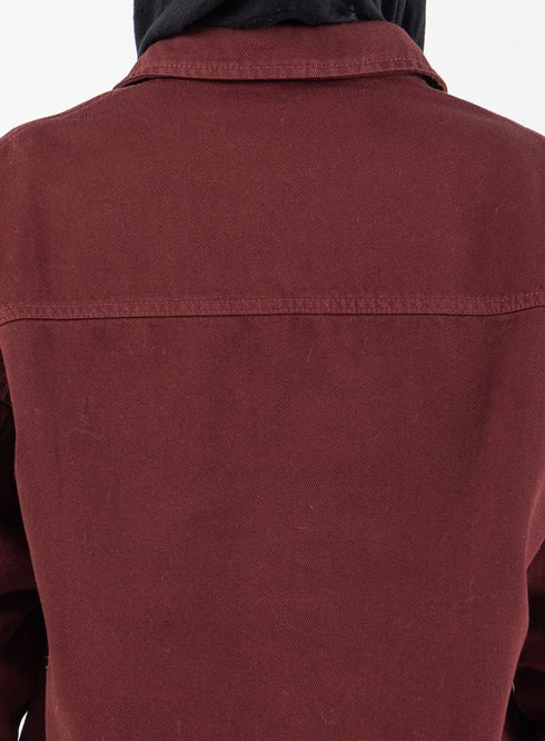 Bergundy Gabardine Jacket 2 - Khotwh