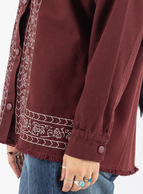 Bergundy Gabardine Jacket 2 - Khotwh