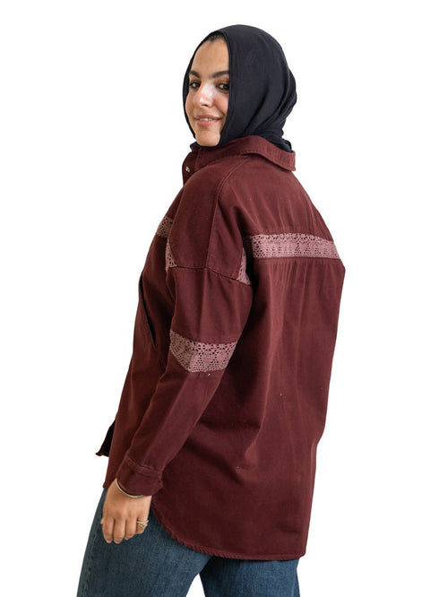 Bergundy Gabardine Jacket 3 - Khotwh