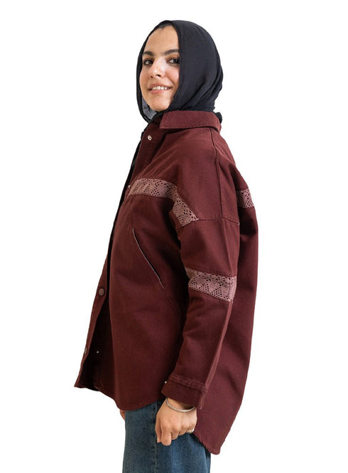 Bergundy Gabardine Jacket 3 - Khotwh