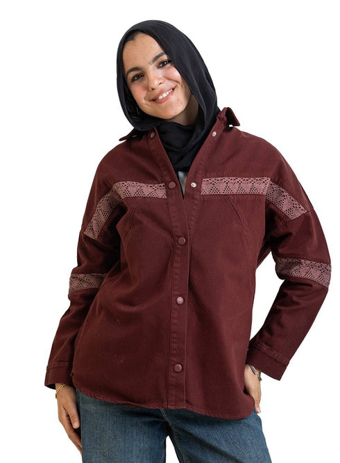 Bergundy Gabardine Jacket 3 - Khotwh