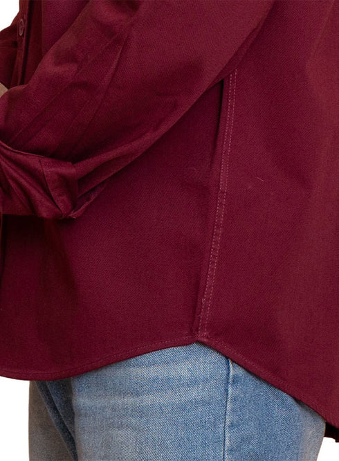 Bergundy Gabardine Shirt - Khotwh