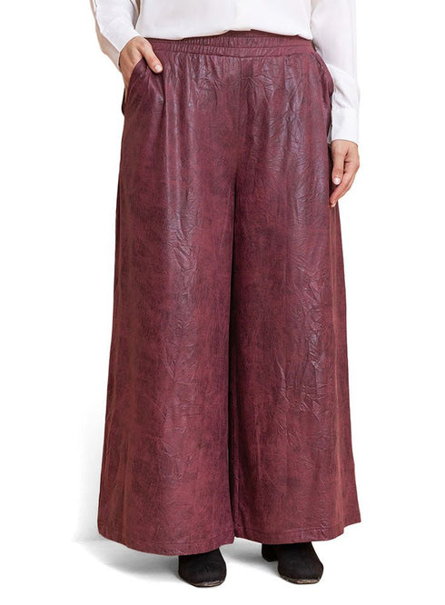 Bergundy Leather Pants - Khotwh