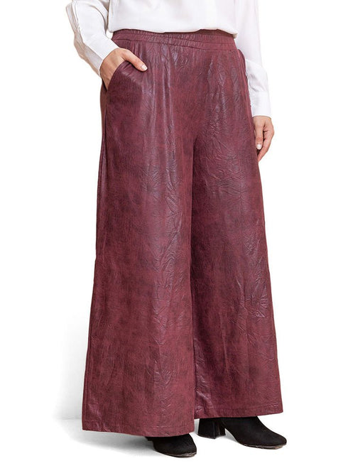 Bergundy Leather Pants - Khotwh