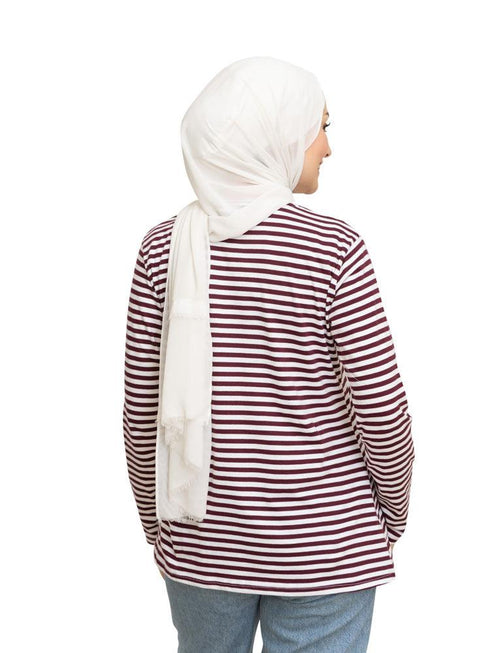 Bergundy Lines Long Sleeve - Khotwh