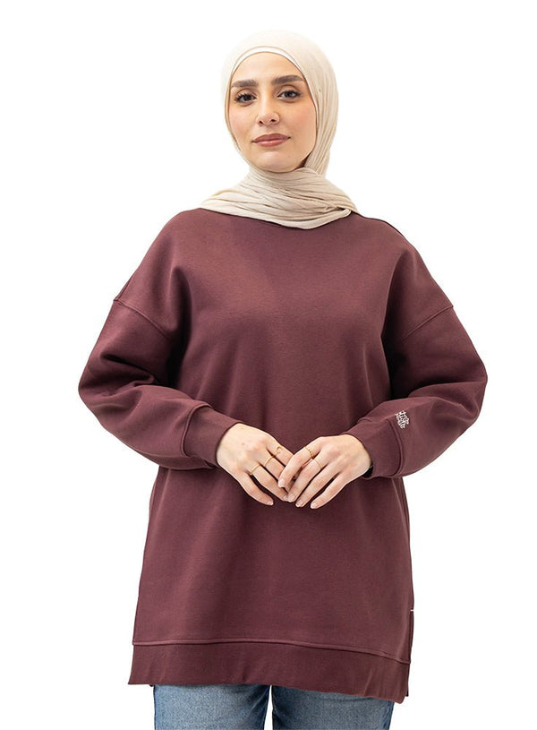 Bergundy Long V - Over Size Sw - Round - Khotwh