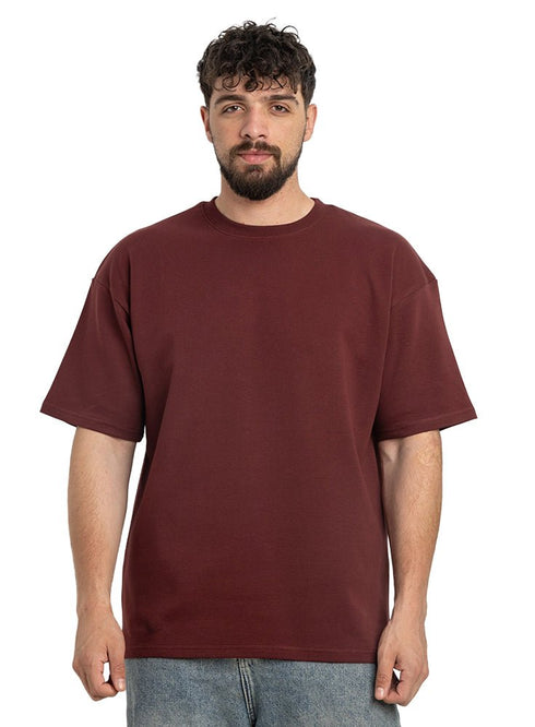 Bergundy NP - Over Size Round T-Shirt - Khotwh