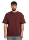 Bergundy NP - Over Size Round T-Shirt - Khotwh