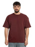 Bergundy NP - Over Size Round T-Shirt - Khotwh