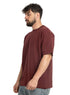 Bergundy NP - Over Size Round T-Shirt - Khotwh