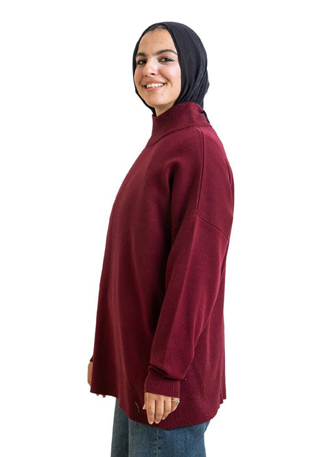 Bergundy Over Size Half Cole - Khotwh