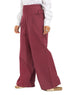 Bergundy Poplin Wide Leg Pants - Khotwh