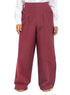 Bergundy Poplin Wide Leg Pants - Khotwh