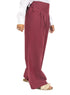 Bergundy Poplin Wide Leg Pants - Khotwh