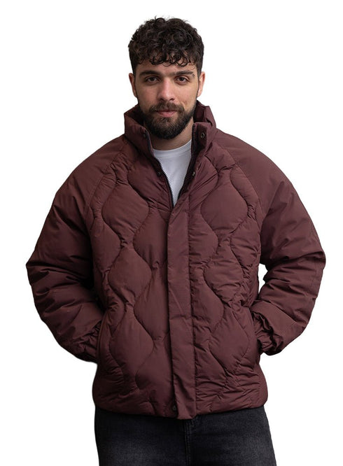 Bergundy Puffer Jacket 3012 - Khotwh