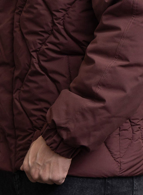 Bergundy Puffer Jacket 3012 - Khotwh