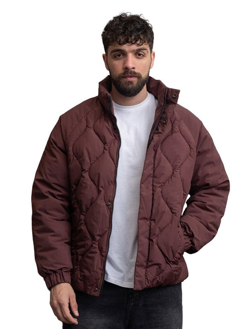 Bergundy Puffer Jacket 3012 - Khotwh