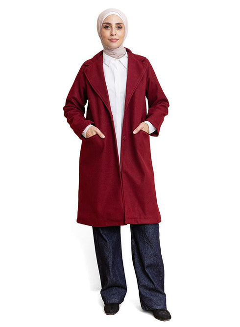 Bergundy RD - Basic Feather Jacket - Khotwh