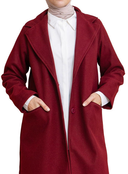 Bergundy RD - Basic Feather Jacket - Khotwh