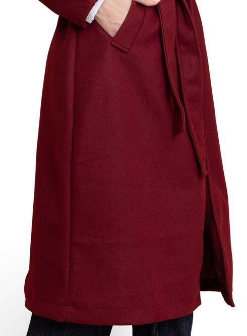 Bergundy RD - Long Feather Coat - Khotwh