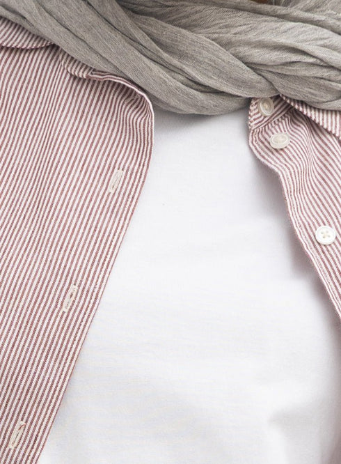 Bergundy Striped linen Suit - Khotwh