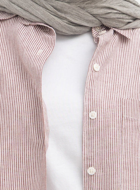Bergundy Striped linen Suit - Khotwh