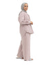 Bergundy Striped linen Suit - Khotwh
