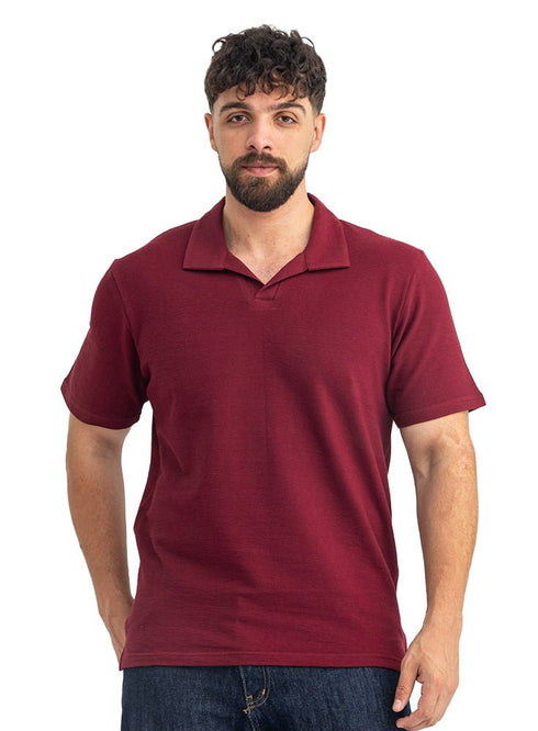 Bergundy V-Neck Crunchy-Oversize T-Shirt - Khotwh
