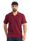 Bergundy V-Neck Crunchy-Oversize T-Shirt - Khotwh