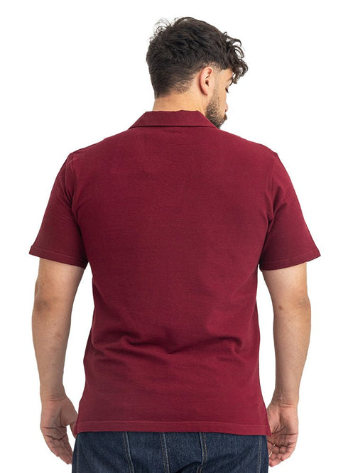 Bergundy V-Neck Crunchy-Oversize T-Shirt - Khotwh