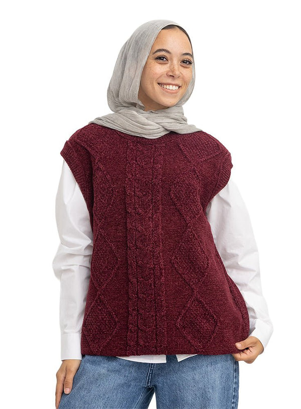 Bergundy Velvet Cut Pullover - Khotwh
