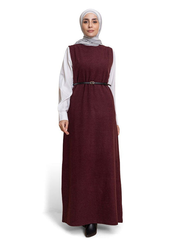Bergundy W - Sleeveless Dress - Khotwh