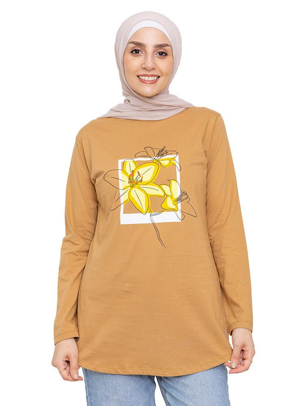 Biscuit Printed Long - Sleeve Design 21 - Khotwh
