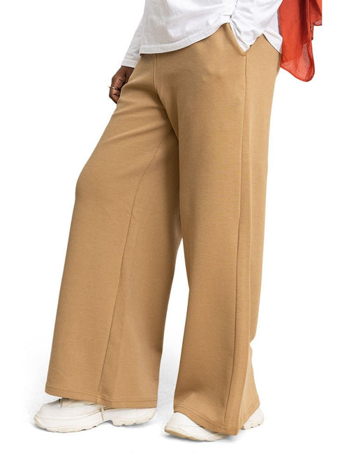 Biscuit Ribbed Wide Leg - Khotwh