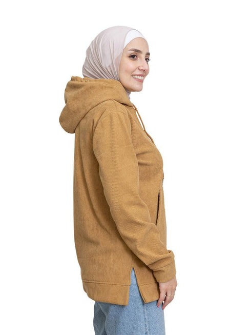 Biscuit Velvet Hoodie Vent - Khotwh
