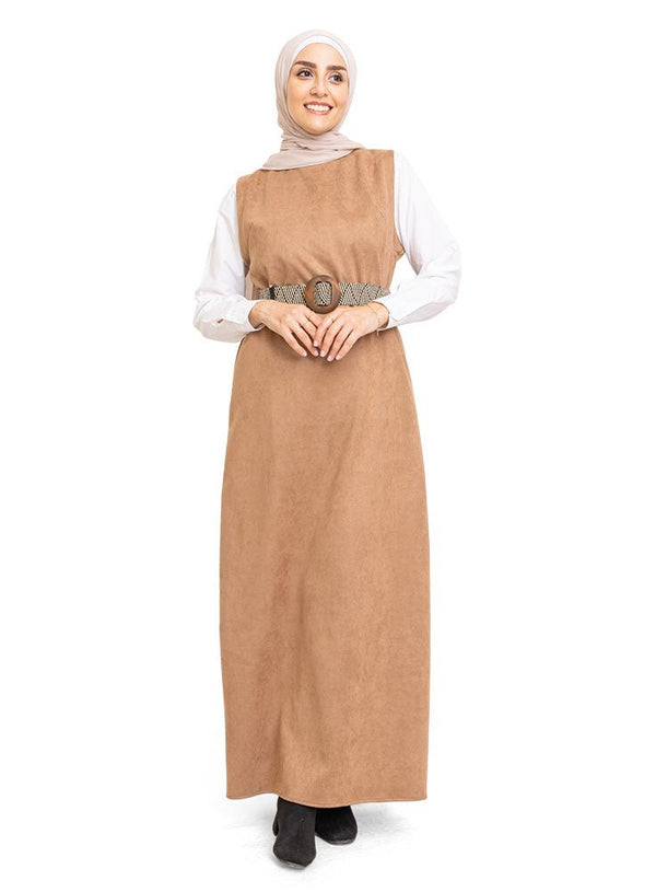 Biscuit Winter Sleeveless Dress - Khotwh